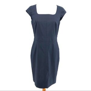 Tory Burch Navy Blue Cap Sleeve Sheath Dress Size 10